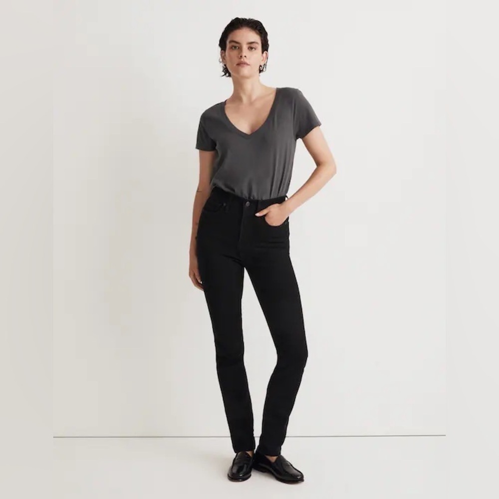 Madewell Stovepipe Jeans Black Rinse Wash Stretch Women’s Pants Straight Size 32